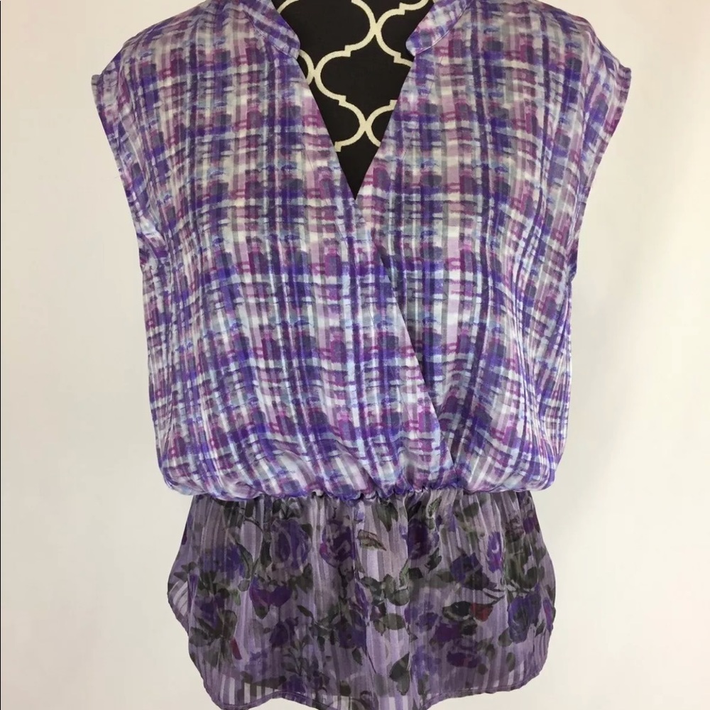 Cabi purple floral top.